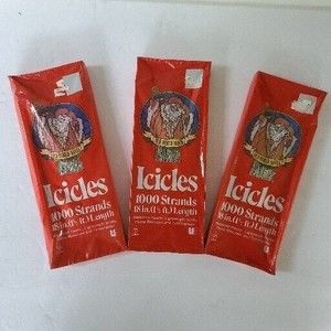 Woolworth Icicles 3 Pack Tinsel 18"  1000 Strand Old World Santa Flame Retardant